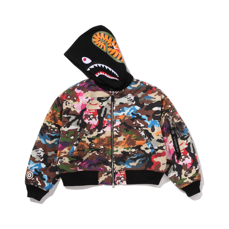A BATHING APE FW26 Puffer Jackets Women's MLX/Camouflage Hooded Detachable Moderate