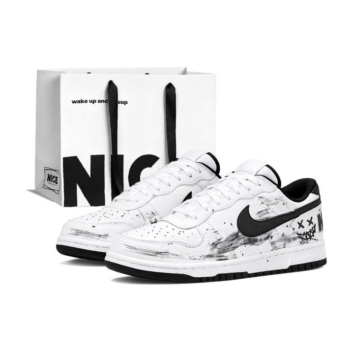 Nike Nike Big Skateboard Shoes Men's Low Top Black/White