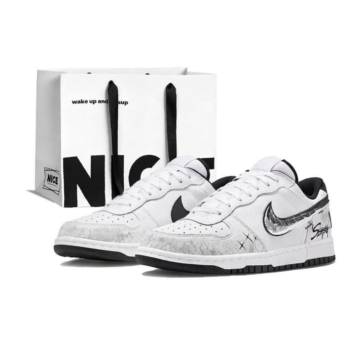 Nike Nike Big Skateboard Shoes Men's Low Top White/Gray