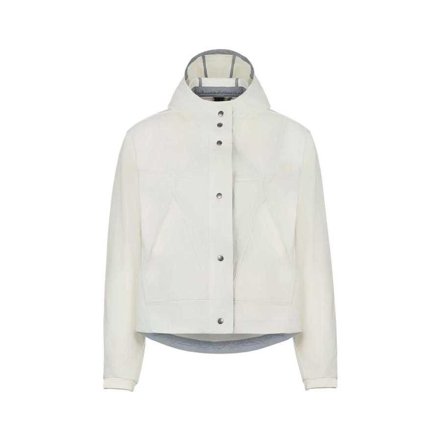 THE NORTH FACE Denim Jackets Women's TB6/Dune White Hooded Non Detachable Moderate
