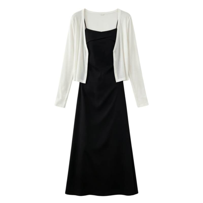 CPAURA Two Piece Skirt Sets Women's Camisole Moderate Long Skirt