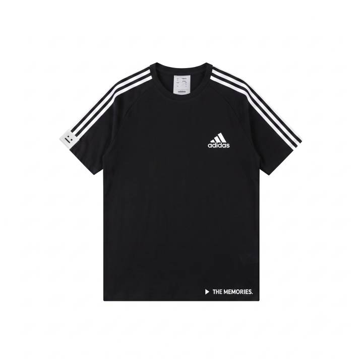 Adidas Adidas Essential T Shirts Unisex Black Expression Crew Neck Thin Straight Fit
