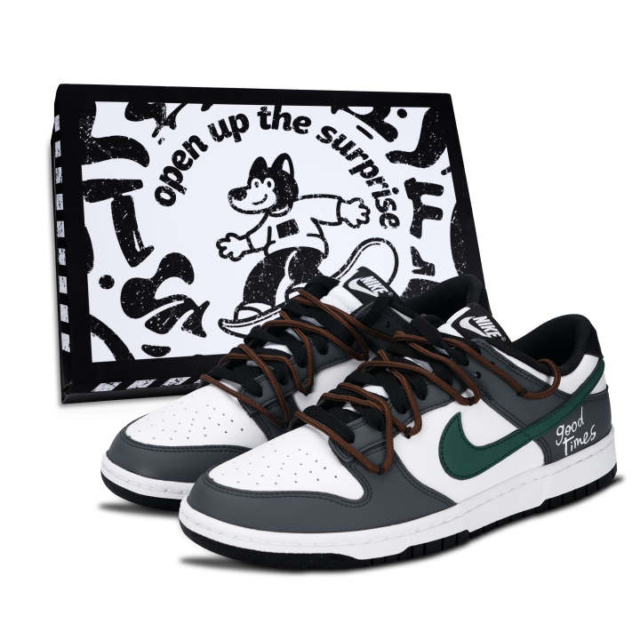 Nike Nike Dunk Skateboard Shoes Unisex Low Top Gray/White/Green