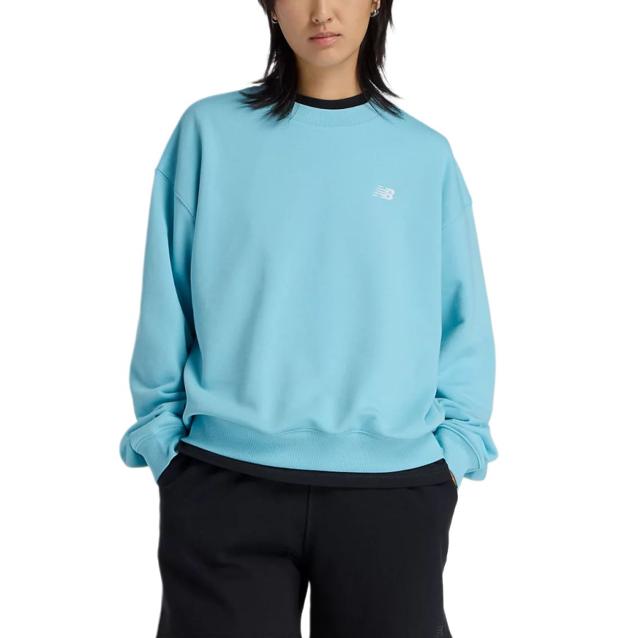 New Balance New Balance French Terry Sweatshirts Women's Toffee Blue Crew Neck Moderate