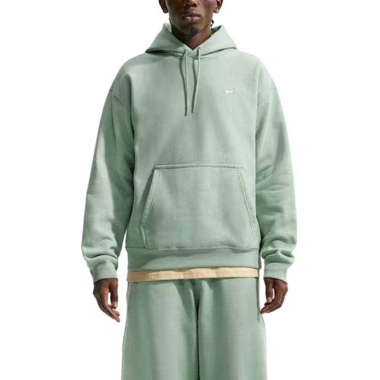 Nike Nike Solo Swoosh Sweatshirts Men's Steam Green Hooded Non Detachable Moderate