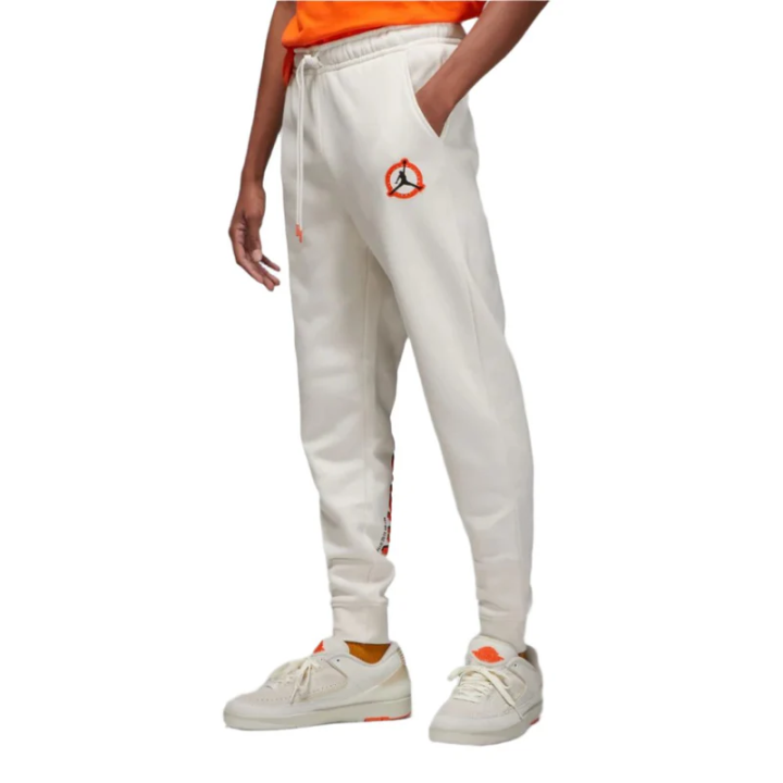Jordan Jordan Flight MVP Knitted Sweatpants Men's White Moderate Cuffed Pants