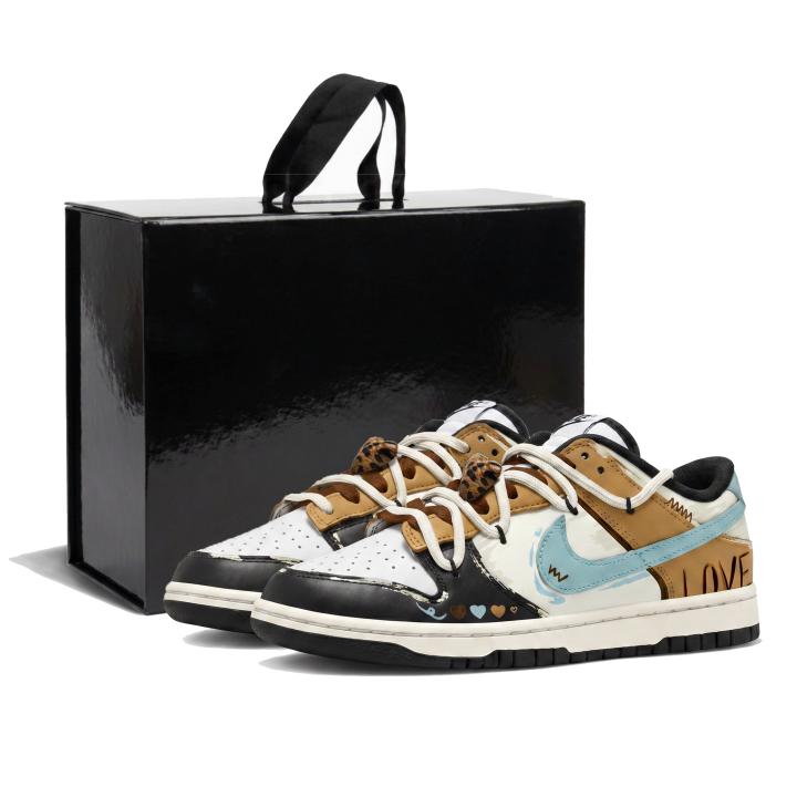 Nike Nike Dunk Skateboard Shoes Unisex Low Top Brown Black White