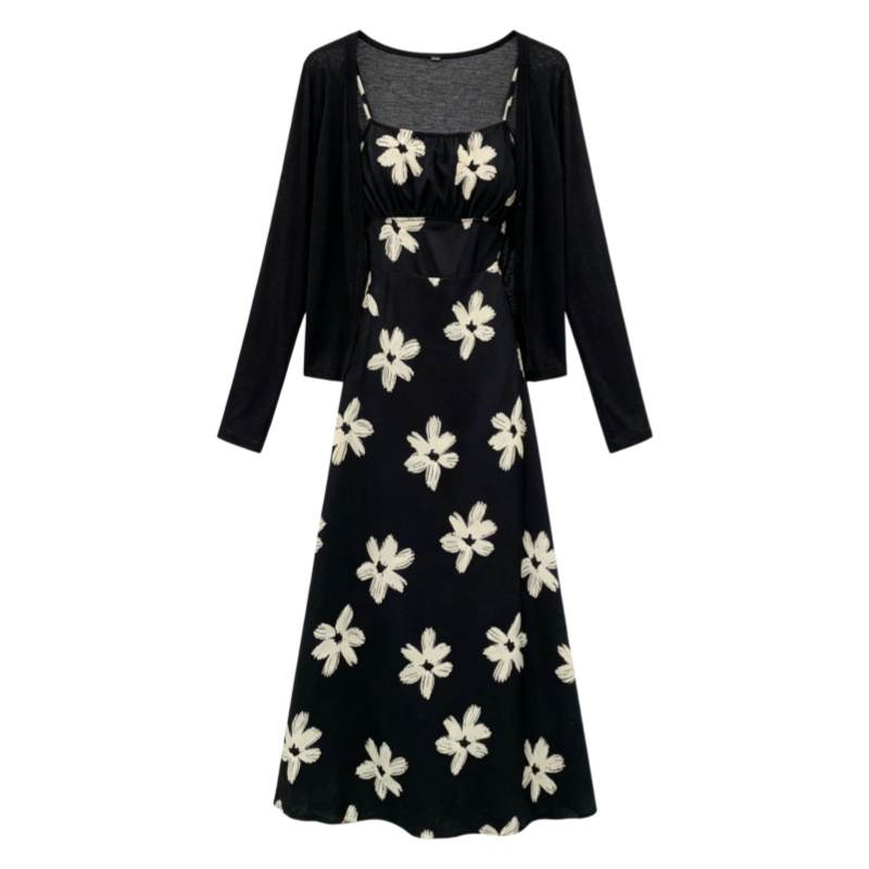 CPAURA Two Piece Skirt Sets Women's Camisole Moderate Long Skirt