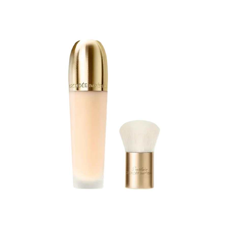 GUERLAIN Imperial Orchid Serums Liquid Foundation With Brush Premium Velvet Glow Flawless Creamy Skin Clear
