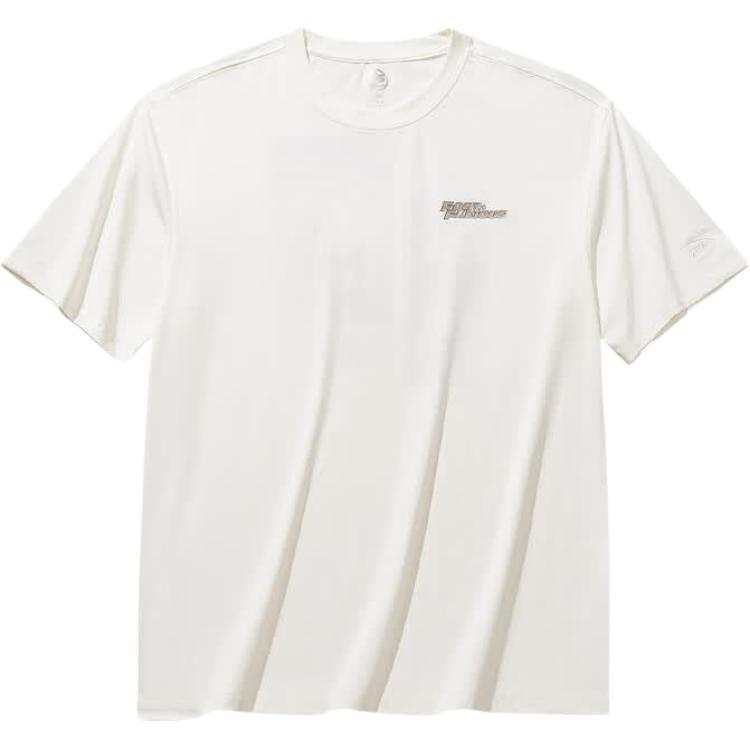 ANTA Life Collection T Shirts Unisex Ivory White/Basic Black Crew Neck Moderate Straight Fit