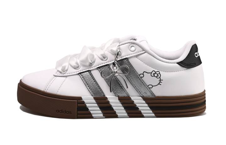 Adidas Adidas Daily 4.0 Skateboard Shoes Unisex Low Top White Brown Silver Black Multicolor