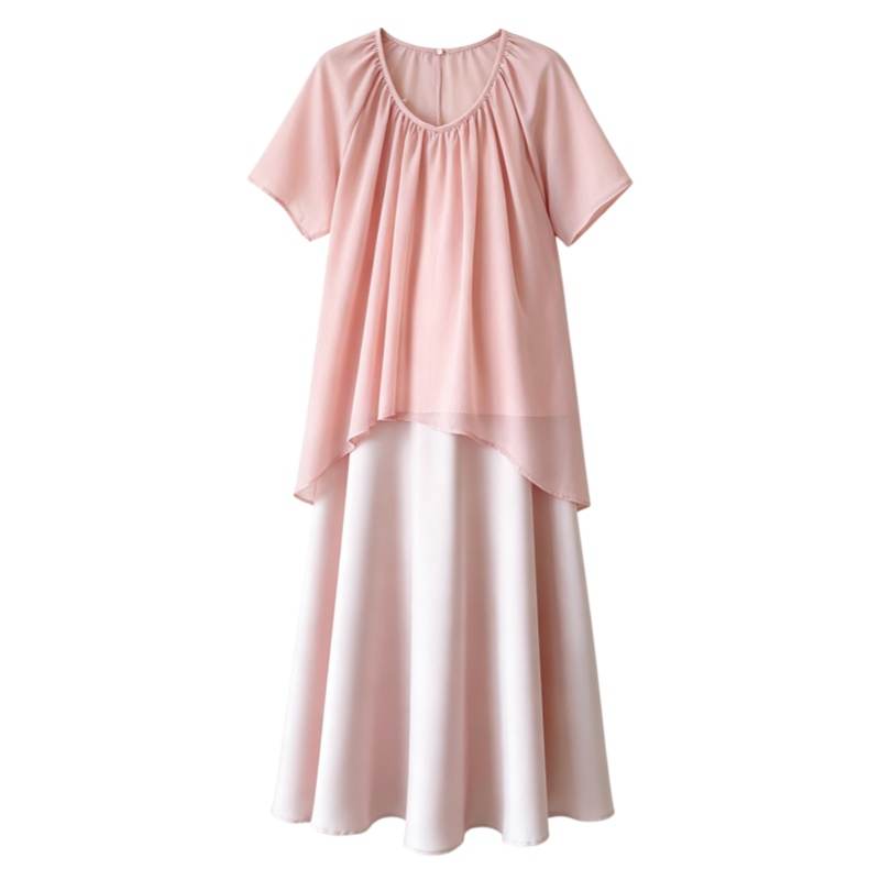 CPAURA Two Piece Skirt Sets Women's Moderate Long Skirt