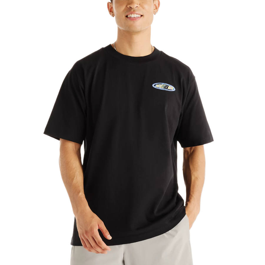 New Balance New Balance T Shirts Men's Black Crew Neck Moderate