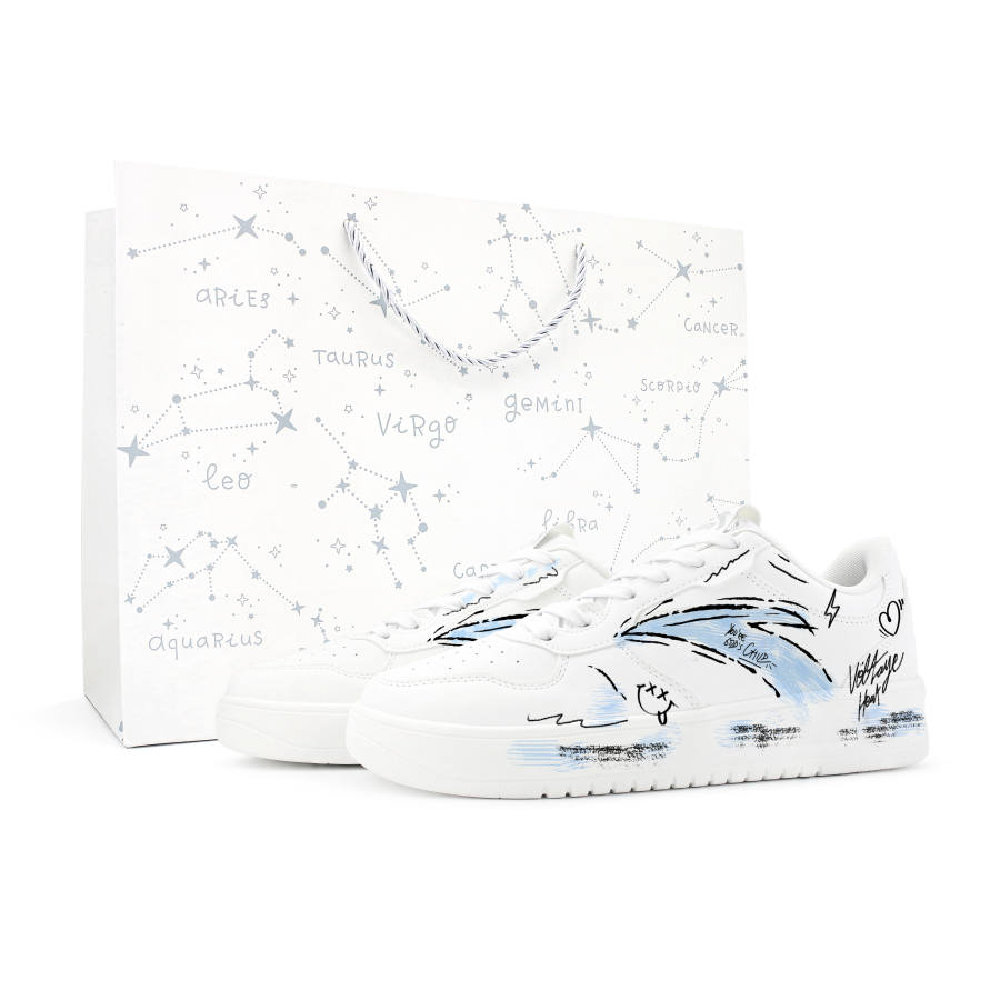 ANTA Easy Skateboard Shoes Men's Low Top White/Blue