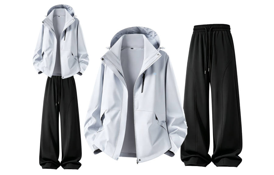 WARRIOR WARRIOR Windbreaker Jacket & Pants Sets Unisex Hooded Detachable Moderate