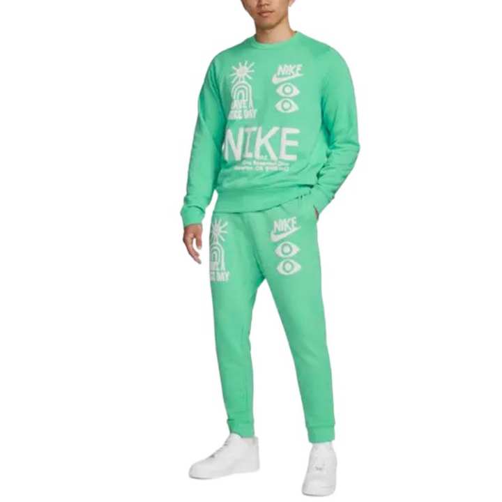 Nike Nike Knitted Sweatpants Men's Green Moderate Cuffed Pants