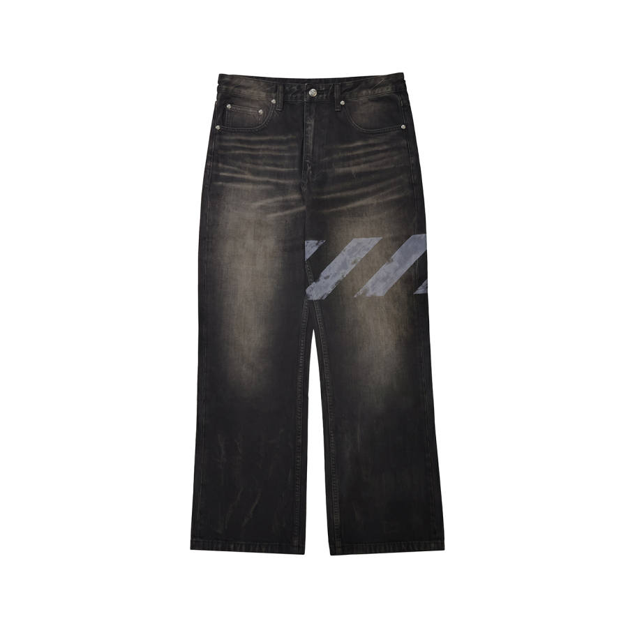 OFF-WHITE OFF WHITE Jeans Unisex Black Moderate Straight Fit Pants