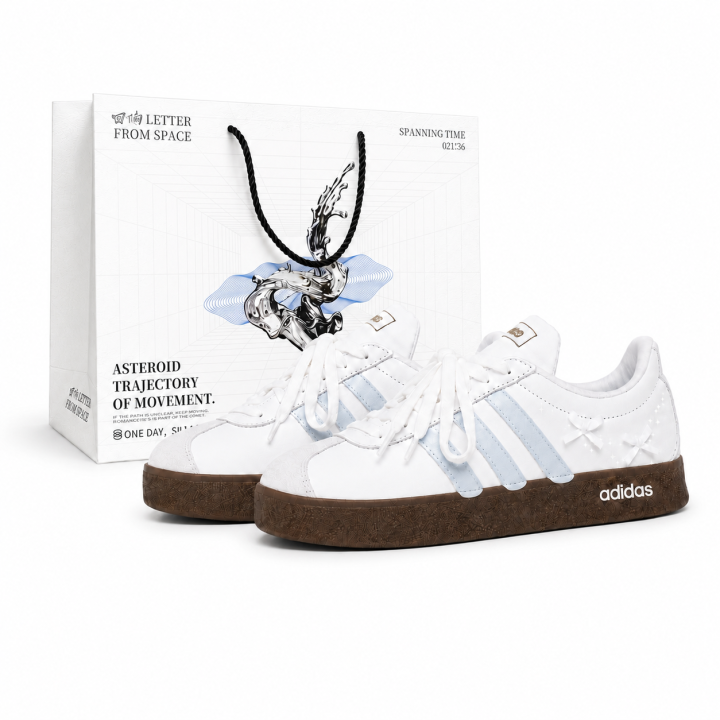 Adidas Adidas Vl Court Classic German Army Trainers Unisex Low Top White Blue