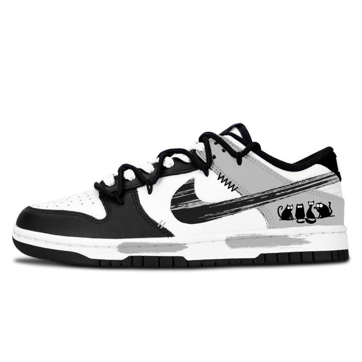 Nike Nike Dunk Skateboard Shoes Unisex Low Top Black/White/Gray
