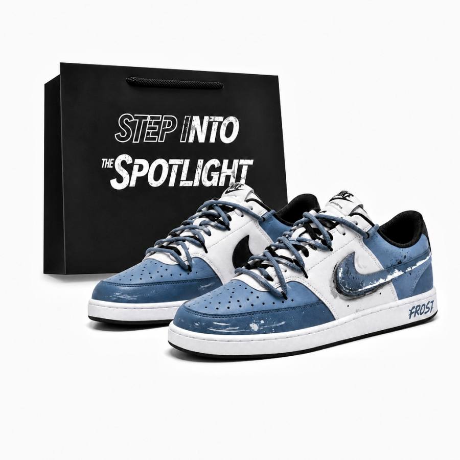 Nike Nike Court Vision Low Skateboard Shoes Unisex Low Top Denim Blue