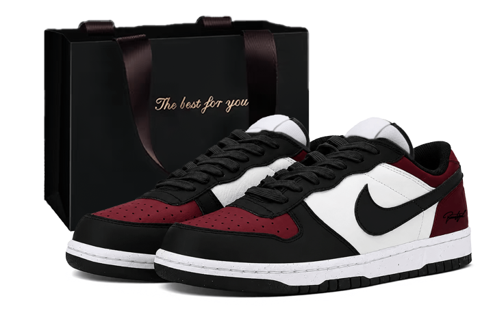 Nike Nike Big Skateboard Shoes Men's Low Top Black Red White Color Block