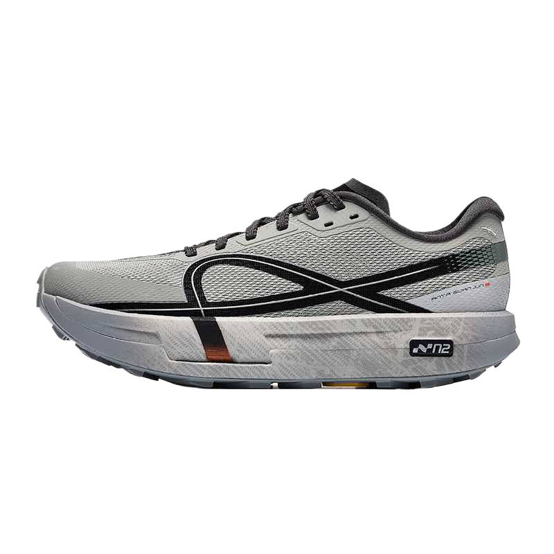 ANTA Champion Falcon Speed Running Shoes Men's Low Top Pearlescent Gray/Basic Black