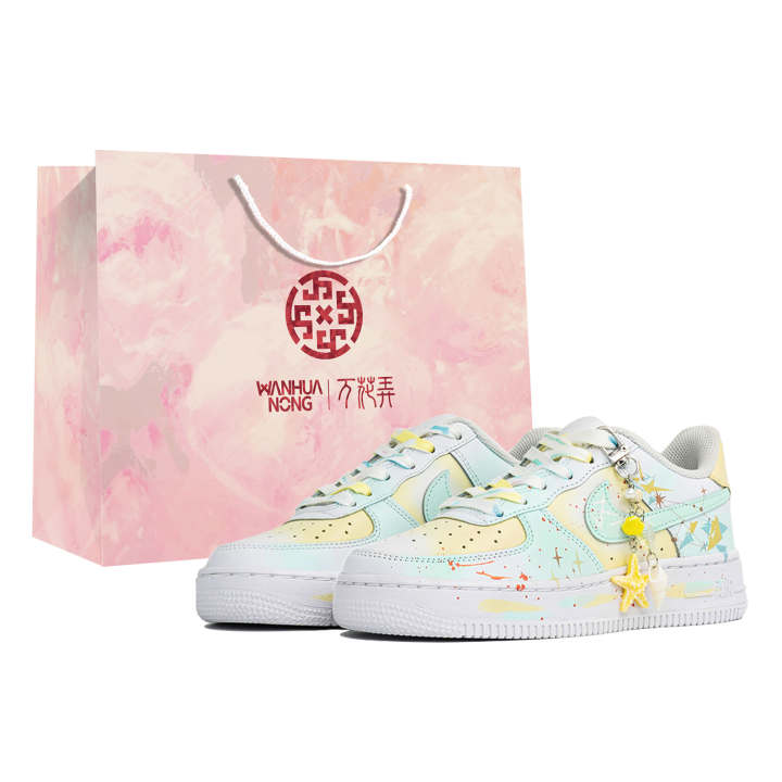 Nike Nike Air Force 1 Skateboard Shoes Women's Low Top Green/Yellow