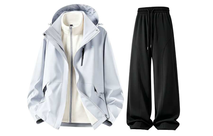 WARRIOR WARRIOR Windbreaker Jacket & Pants Sets Unisex Hooded Detachable Moderate