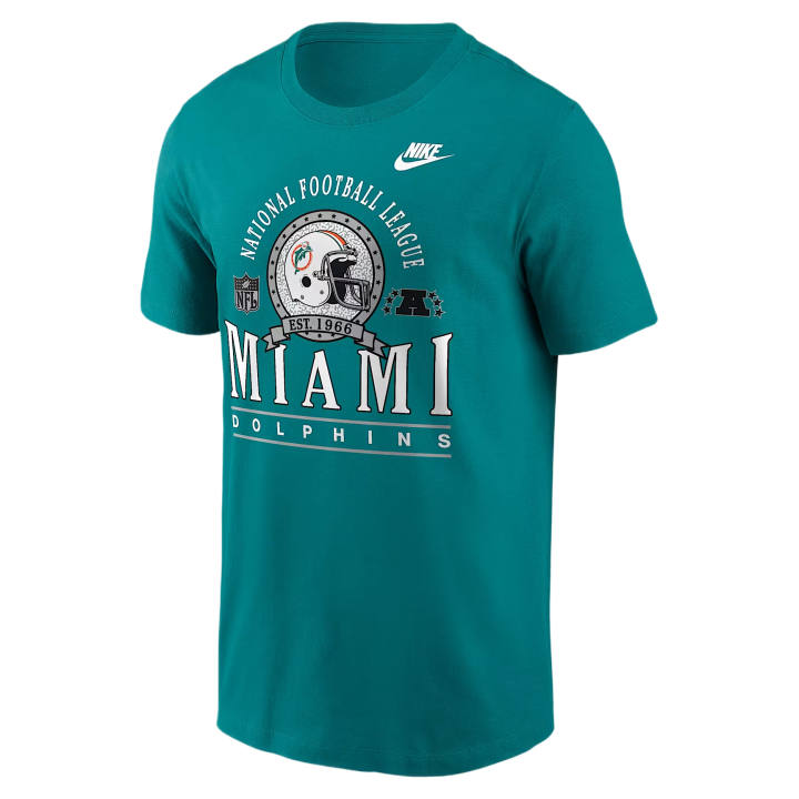 Nike Nike NFL T Shirts Men's Aqua Blue Crew Neck Moderate
