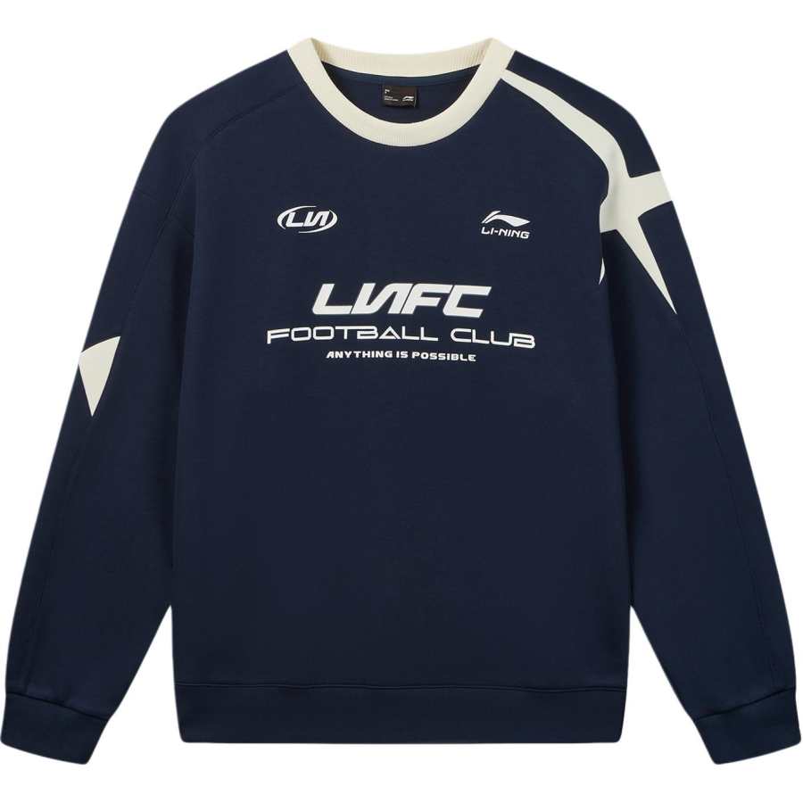 Li-Ning Li Ning Sports Life Collection Sweatshirts Unisex Lighthouse Blue V Neck Moderate Straight Fit
