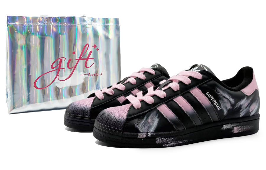 Adidas Originals Superstar 2 Skateboard Shoes Unisex Low Top Black/Pink