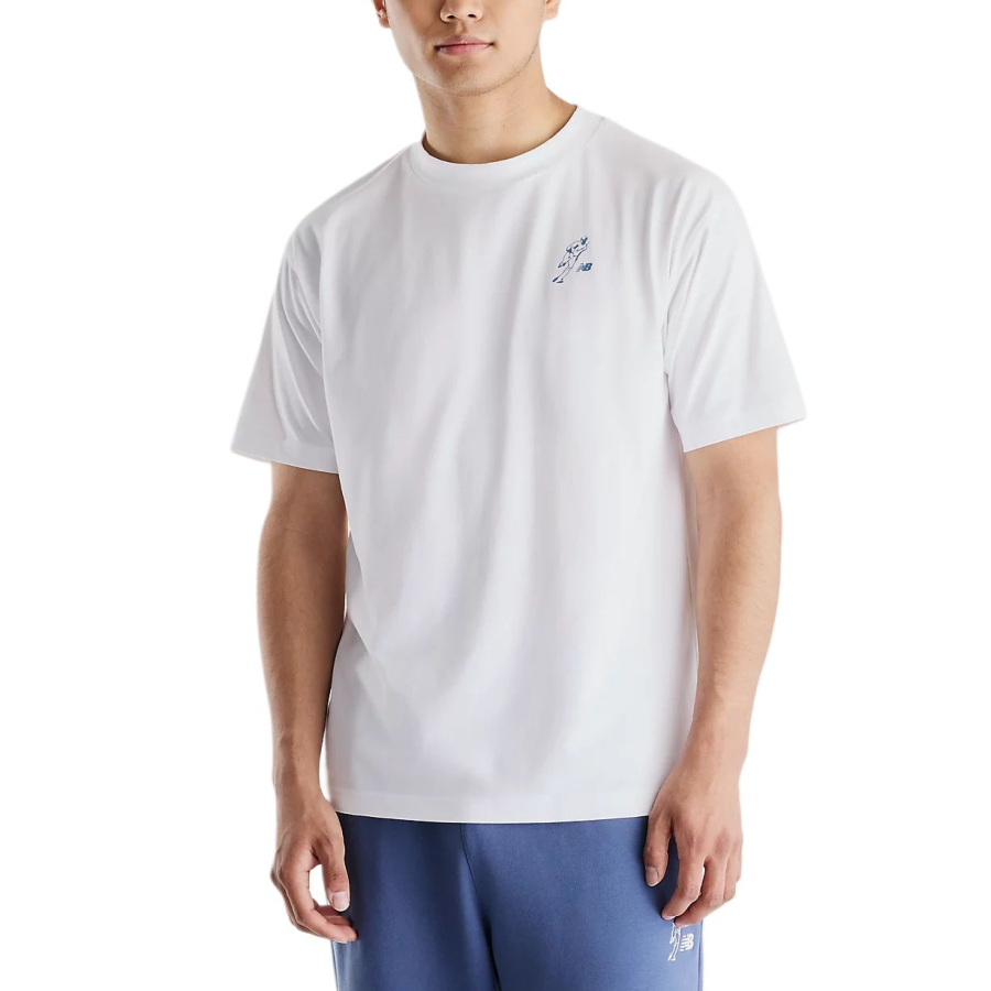 New Balance New Balance Quick Dry T Shirts Men's White Crew Neck Moderate
