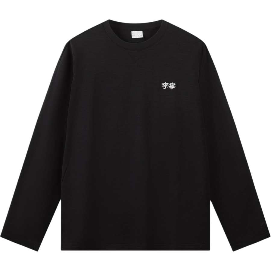 Li-Ning Li Ning Sports Life Collection T Shirts Unisex Black Crew Neck Moderate Straight Fit