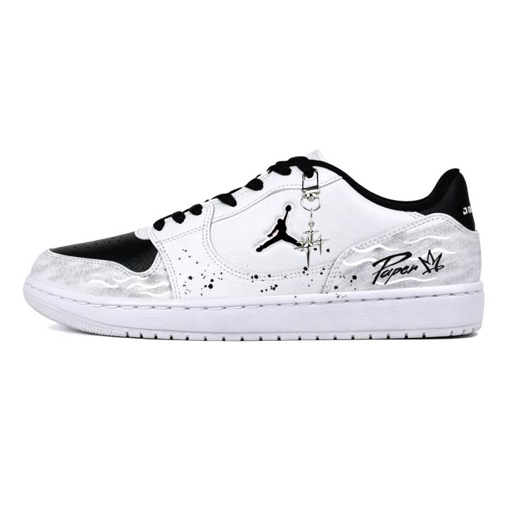 Jordan Jordan COURT CONNECT Skateboard Shoes Men's Low Top Black/White/Gray