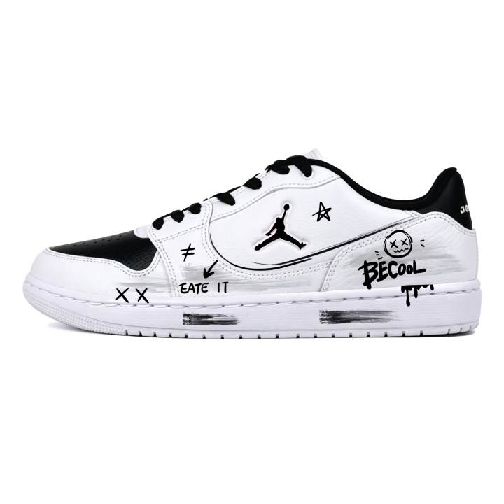 Jordan Jordan COURT CONNECT Skateboard Shoes Men's Low Top Black/White/Gray