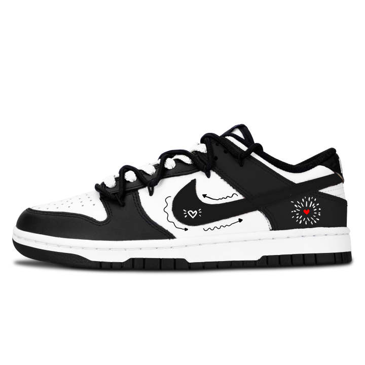 Nike Nike Dunk Skateboard Shoes Unisex Low Top Black/White/Red