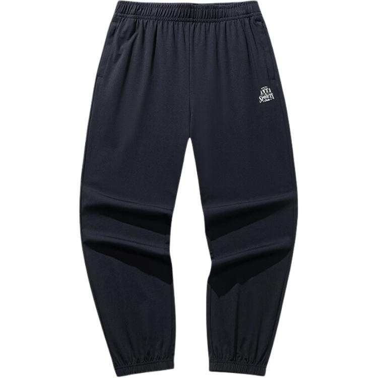 ANTA Life Collection Knitted Sweatpants Men's Black Moderate Cuffed Pants