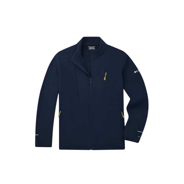 Columbia Softshell Jackets Men's 464 Distant Mountain Blue Stand Collar Moderate