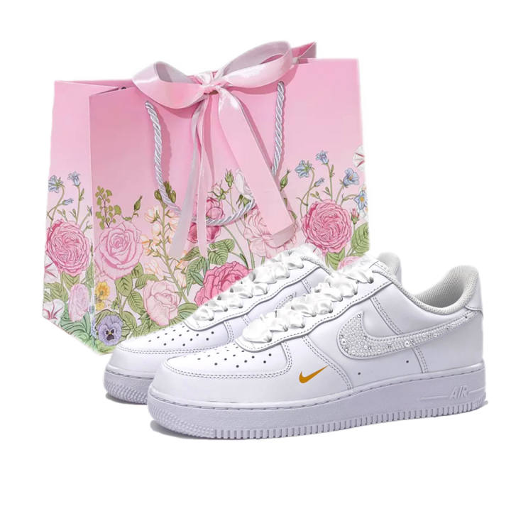 Nike Nike Air Force 1 Shopping Bag Seeking Heart Mini Hook Height Increasing Lightweight Breathable Low top Skateboard Shoes