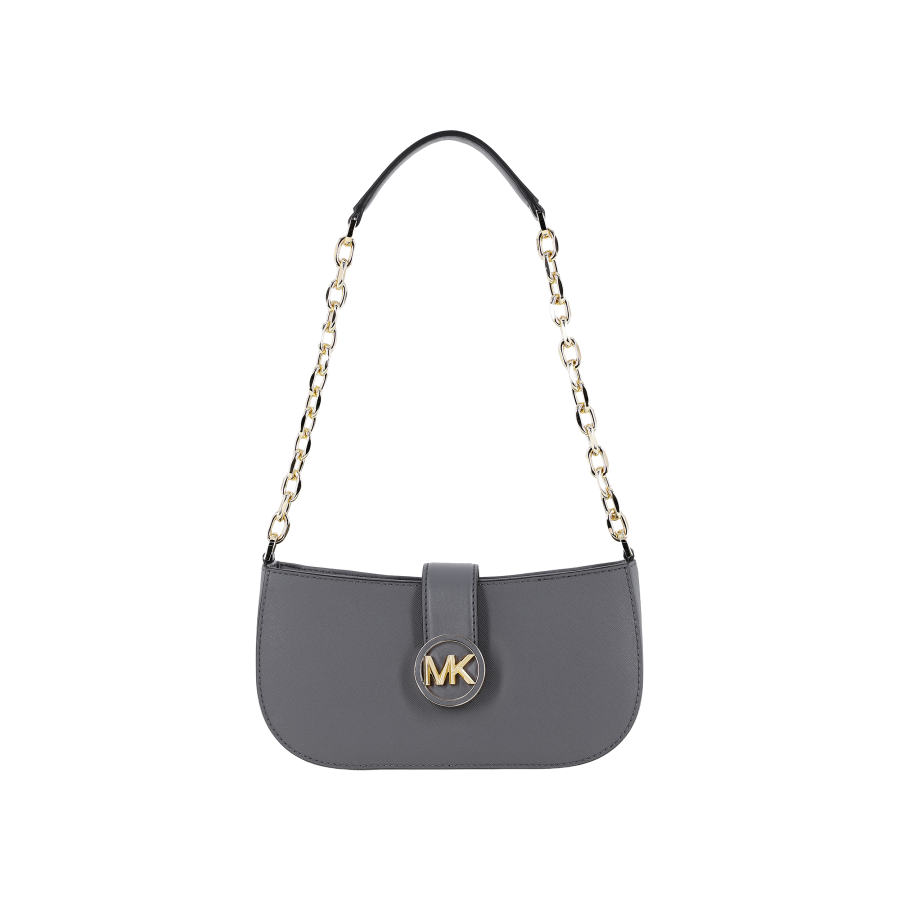 MICHAEL KORS Carmen Coated Canvas Shoulder Bag Women's Gray