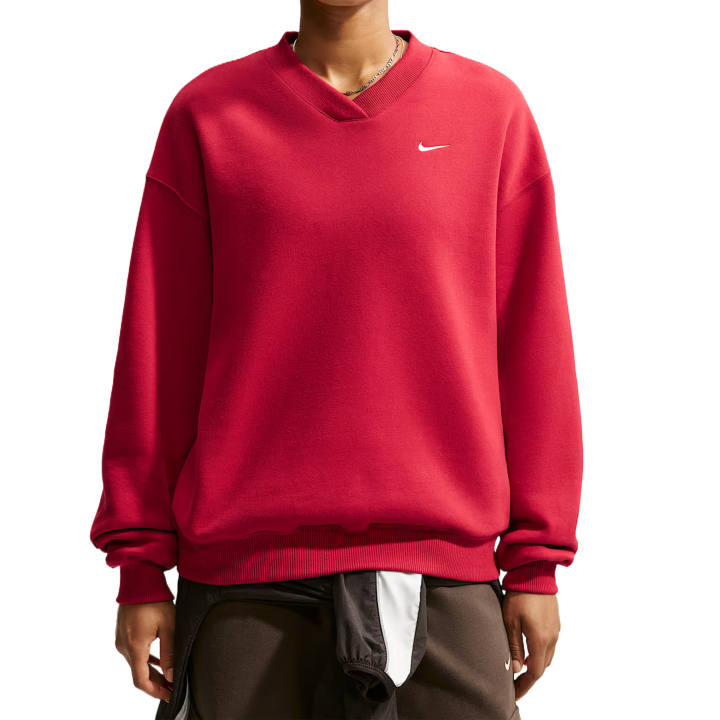 Nike Nike Sweatshirts Women's Bright Red/Sail White V Neck Moderate