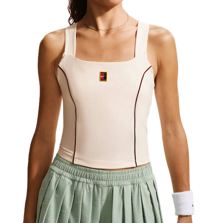 Nike Nike Court Tennis Tops Women's Pink Chalk White Square Collar Moderate