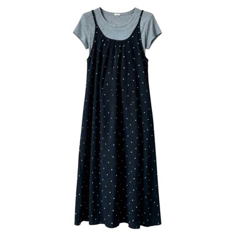 CPAURA Two Piece Skirt Sets Women's Camisole Moderate Long Skirt