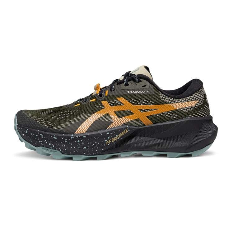 ASICS Gel Trabuco 14 Trail Running Shoes Men's Army Green Yellow