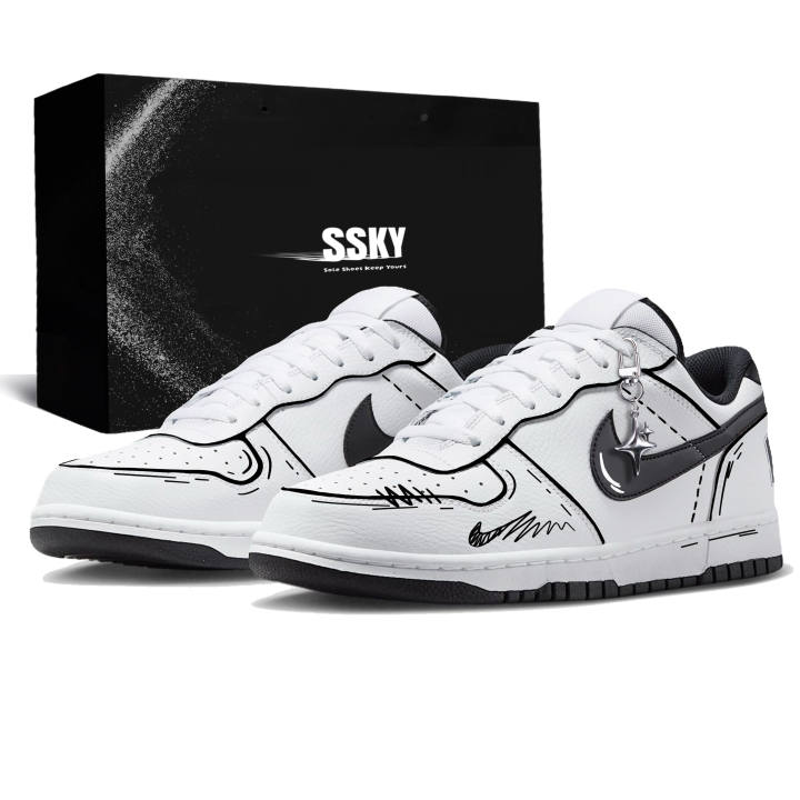 Nike Nike Big Skateboard Shoes Men's Low Top Black/White