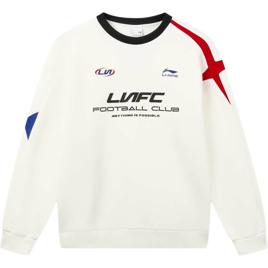 Li-Ning Li Ning Sports Life Collection Sweatshirts Unisex Ivory Crew Neck Moderate Straight Fit