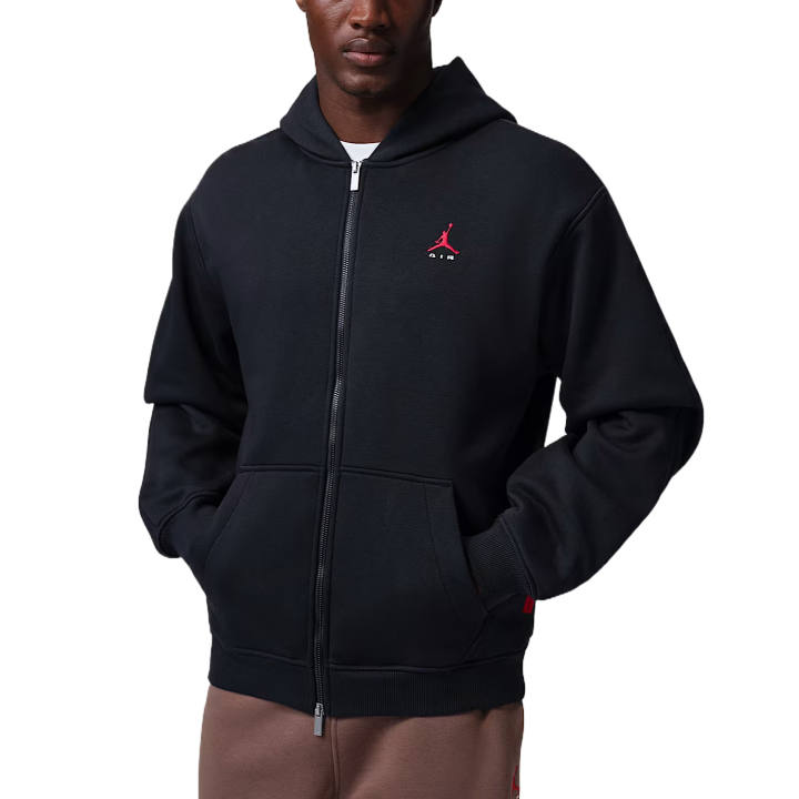 Jordan Jordan Brooklyn Sweatshirts Men's Black/University Red Hooded Non Detachable Moderate