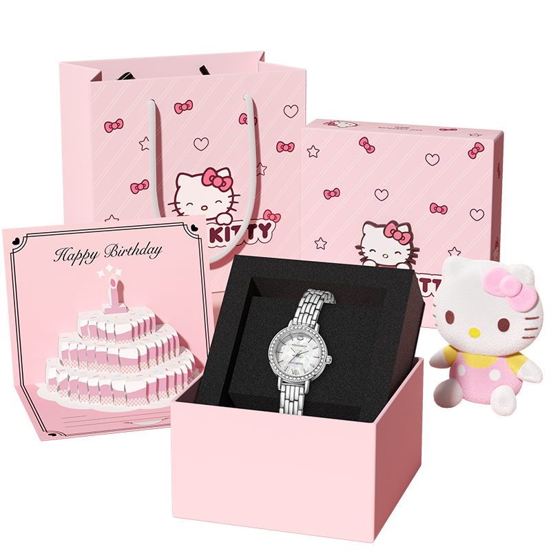 Zgo Sanrio Co branded Quartz Movement Alloy Strap Watch Women's Watch Mother of Pearl Color Watch Dial