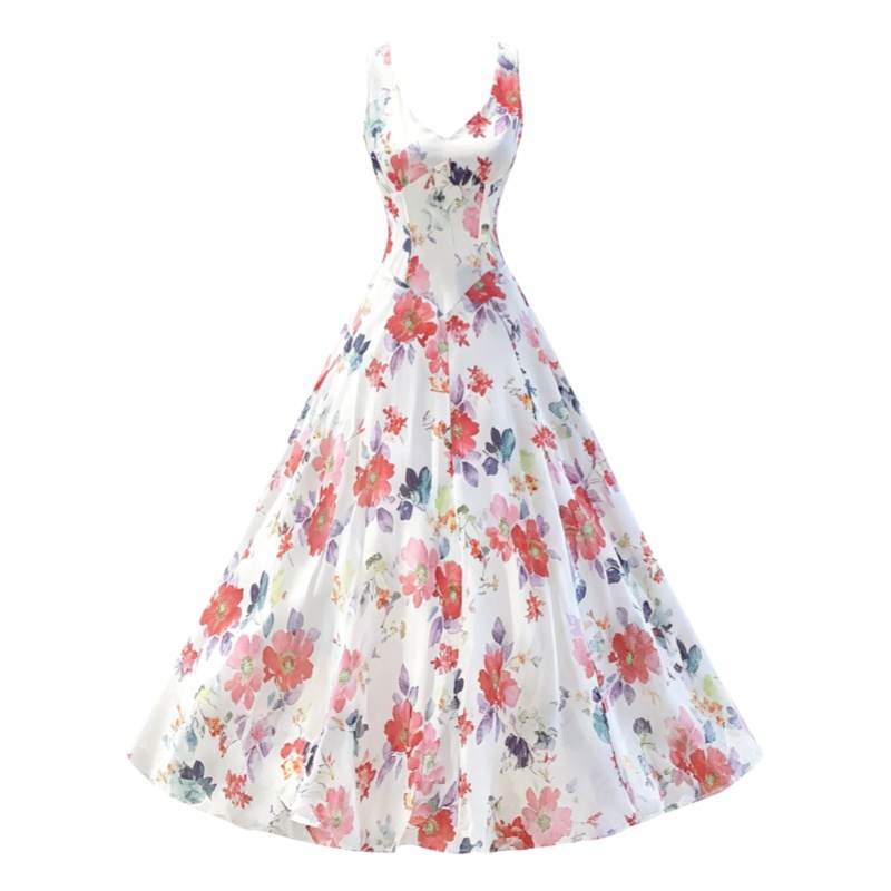 CPAURA Sleeveless Dresses Women's Image Color Halter Moderate Long Skirt A Line Skirt