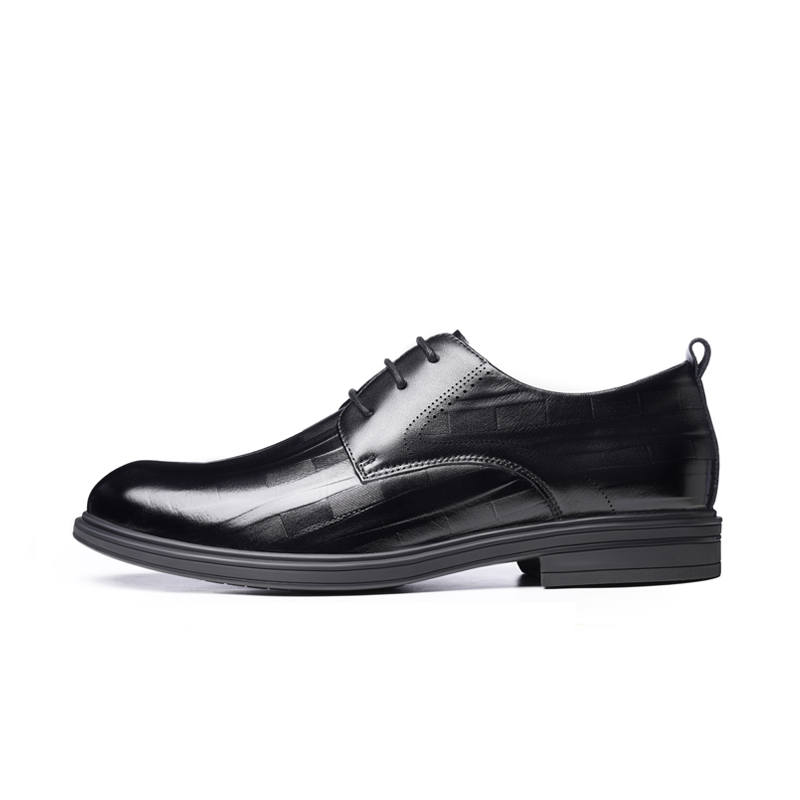 LAORENTOU Top Grain Cow Leather Dress Shoes Men's Black